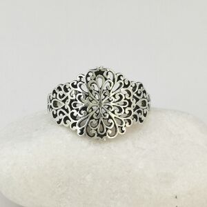 Sterling Silver Filigree Band Size 9 Renaissance